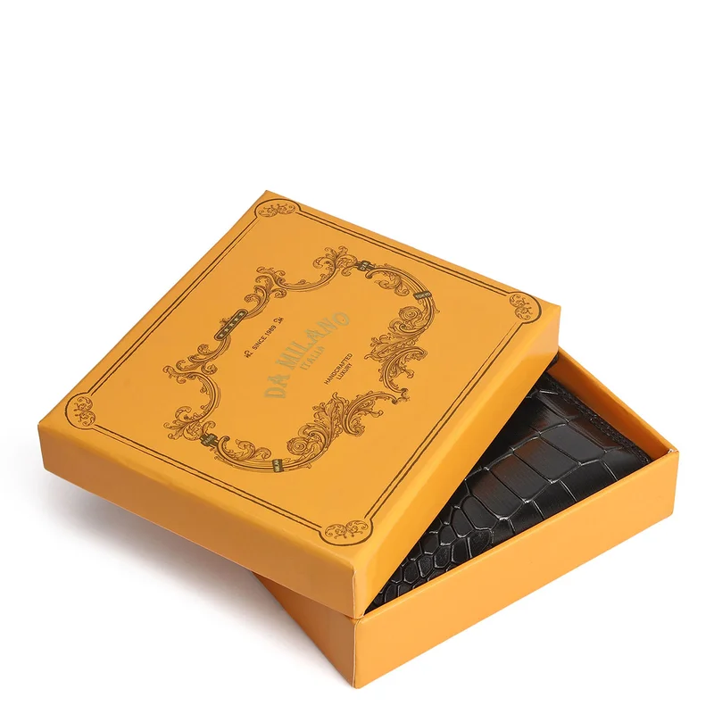 Da Milano Black Croco Leather Ladies Wallet - Black for Women | Best Price UAE